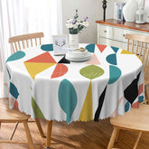 Aperturee - Aperturee Modern Colorful Geometric Round Tablecloth for Contemporary and Fun Birthday Party Decorations